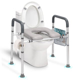Raised Toilet Seat with Handles, 400lb Handicap Toilet Seat with Handles Over Toilet, Commode Chair with Adjustable Height & Width, Toilet Seat Risers for Seniors, Elderly, Handicap