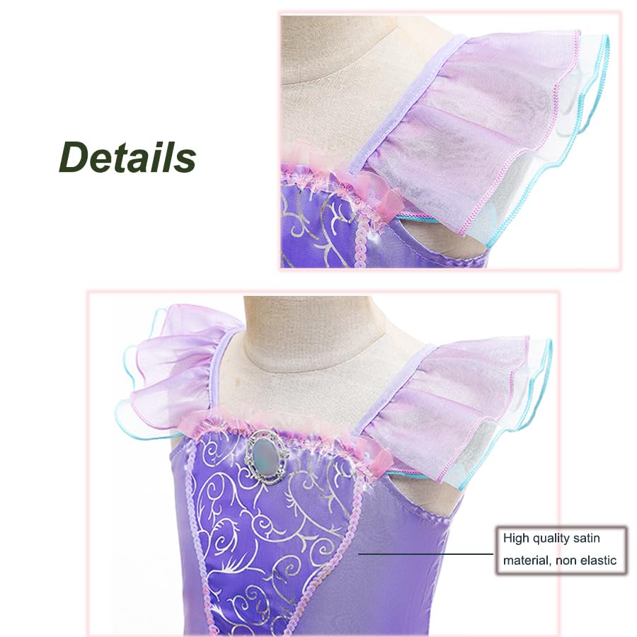 Little Girls Princess Mermaid Costume for Girls Dress Up with Accessory for Christmas Birthday Party Supplies