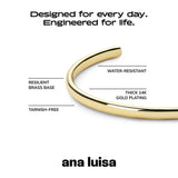 Ana Luisa Cuff Bracelets for Women - 14K Gold Plated & Silver Rhodium Cuff Bracelets - Sleek Designs Perfect for Layering - Hypoallergenic, Water-Resistant, Tarnish-Free Bracelet