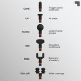 Sharper Image Powerboost Max Massage Gun - 6 Attachments, 7 Speeds, Quiet Motor| Deep Tissue Percussion Massager| Handheld Massage Tool for Back Shoulder Legs Full Body| Muscle Recovery & Pain Relief