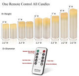 antizer Flameless Candles Led Candles Pack of 9 (H 4" 5" 6" 7" 8" 9" x D 2.2") Real Wax Battery Candles with Remote Timer for Home Fireplace Decor Wedding Festival Decor (Ivory 9 Pack)