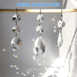 Milkary 44 Pack Chandelier Crystal Prism Replacement, 38mm Hanging Clear Crystal Glass Bead Prisms 20mm Chandelier Crystals Modern for Foyer Wedding Lamp Windows Christmas Tree Decoration