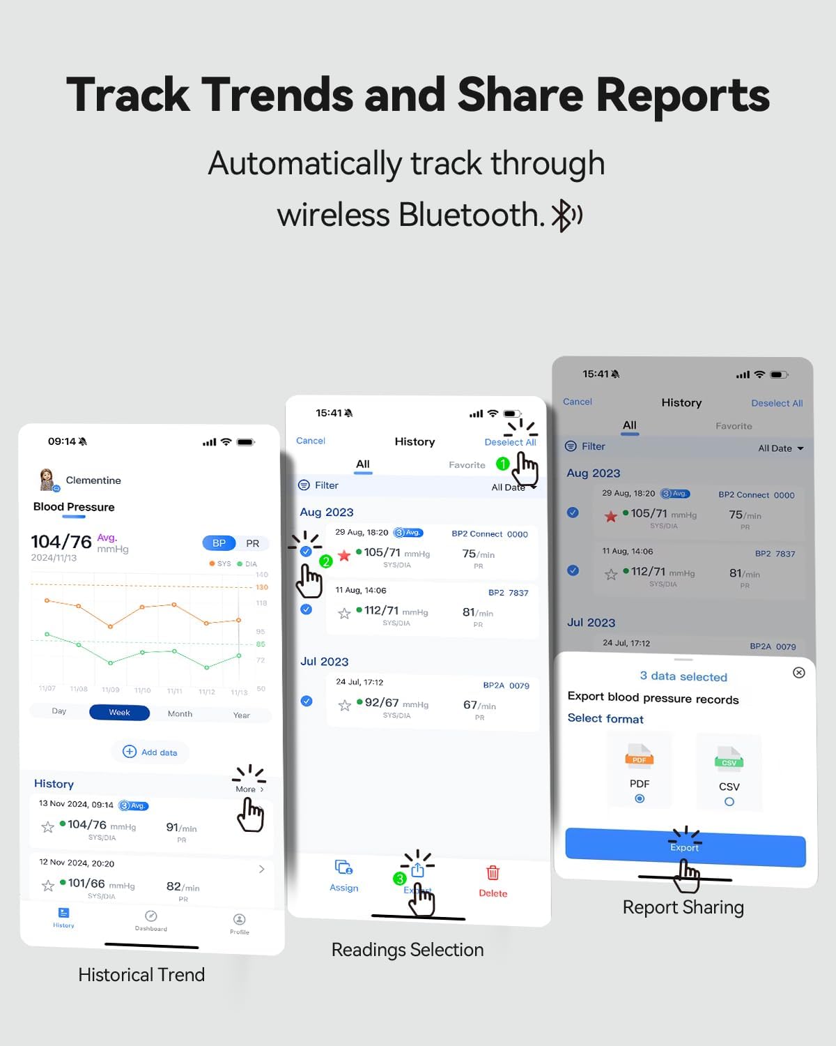 Checkme BP2A Blood Pressure Monitor for Home Use Upper Arm - Bluetooth BP Machine Cuff, Accurate Digital Readings in 30 Seconds, Unlimited Data Stored in App for iOS & Android, FSA/HSA Eligible