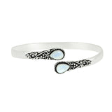 925 Silver Plated Natural Moonstone Cuff Bracelet for Women