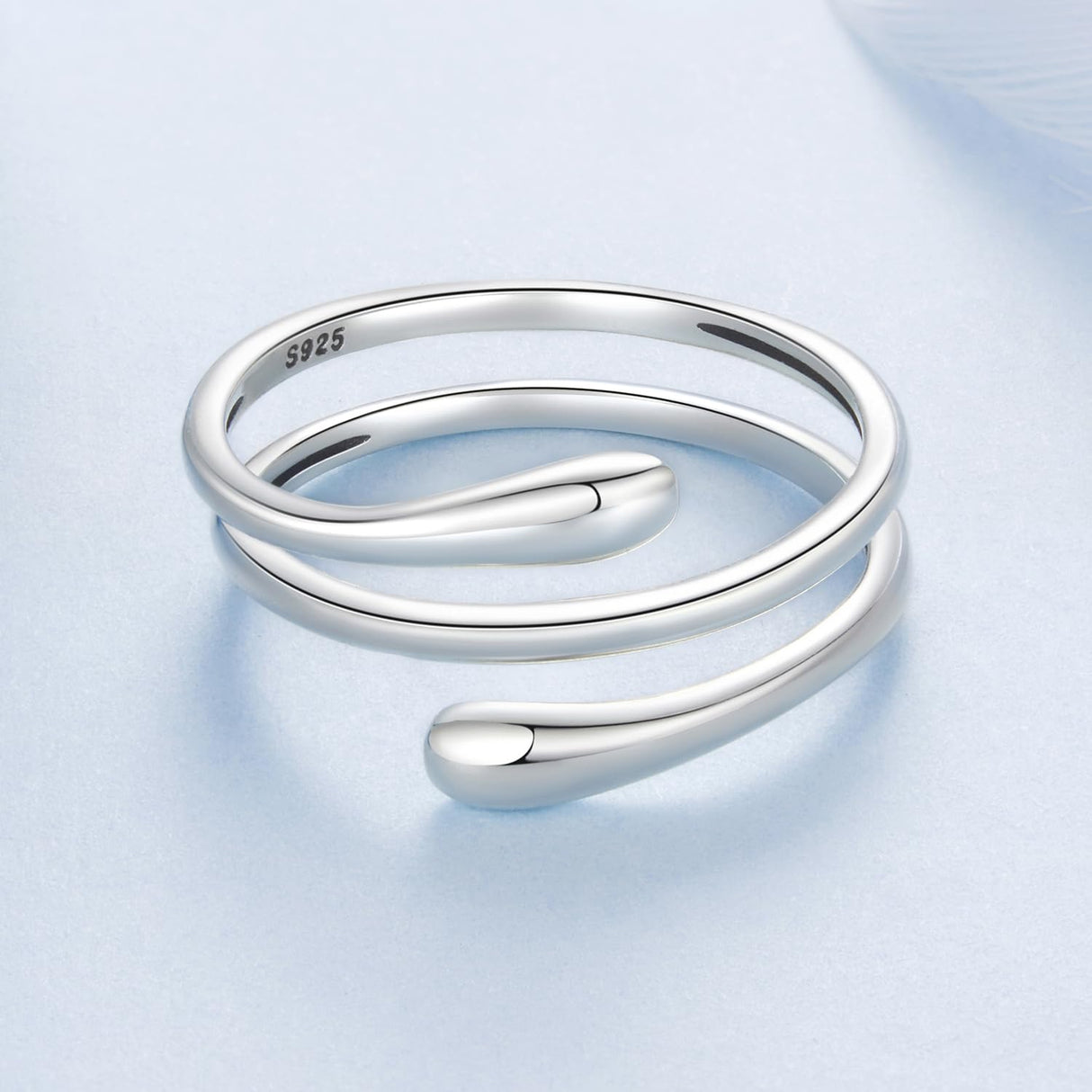 MUNDELL 925 Sterling Silver Simple Multi-layer Open Ring Adjustable Ring for Women Stackable Ring Fine Jewelry