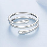 MUNDELL 925 Sterling Silver Simple Multi-layer Open Ring Adjustable Ring for Women Stackable Ring Fine Jewelry