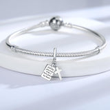 925 Sterling Silver Charms Fit Pandora Charms Bracelet God Has You In His Arms I Have You In My Heart Fit Wife Daughter Mother's Day Christmas Birthday Gift