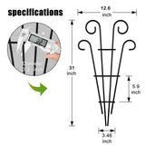 2 Pack 31 Inch Black Coated Wave Pot Metal Trellis Stakes for Climbing Plants Patio Plant Support for Outdoor,Rose, Vegetable Flower, Backyard