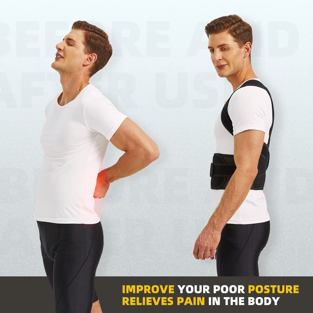 Upgraded Back Brace Posture Corrector for Men and Women - Relief for Neck, Back,and Shoulder Pain - Full Adjustable and Breathable Posture Back Brace - Improve Back Posture and Provide Lumbar Support