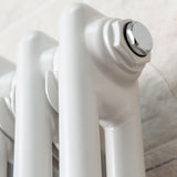 Go Bathrooms Utopia White Horizontal Radiator 400 x 1370mm Traditional Cast Iron Style 2 Column White Central Heating Living Room Radiator