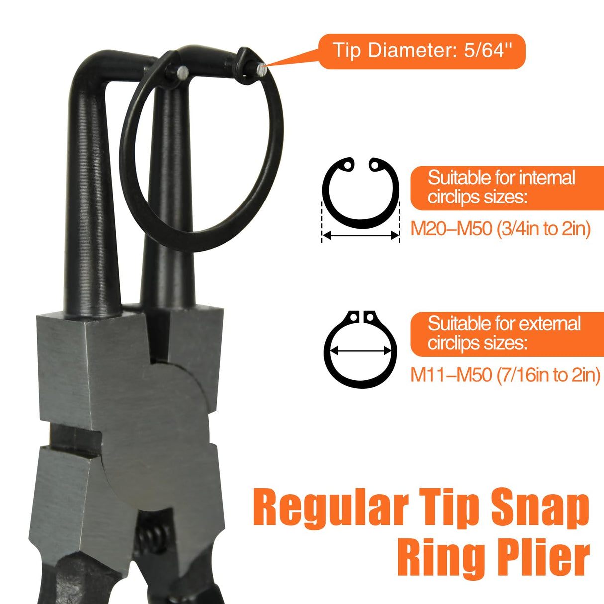 LFSEMINI Snap Ring Pliers Set, 4pcs 7" Internal/External Circlip Pliers Kit with Straight/Bent Jaw, Heavy Duty Precision Spring Loaded Pliers for Ring Remover Retaining and Remove Hoses, Gaskets