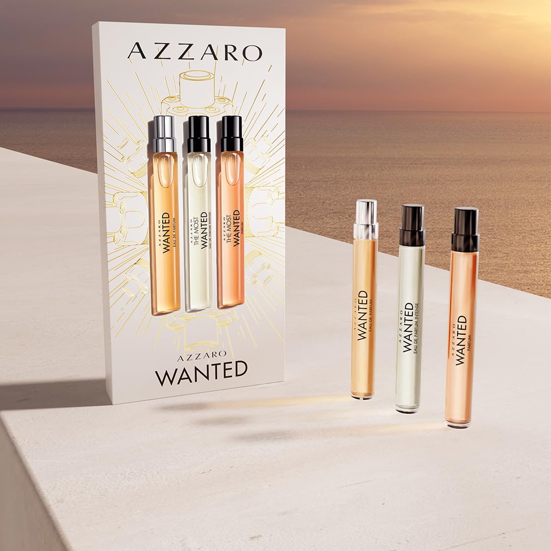 Azzaro The Most Wanted Men's Cologne Discovery Set - 3-Piece Fragrance Sample Kit Includes 3 Travel Size Sprays – The Most Wanted Eau de Parfum Intense, The Most Wanted Parfum, Wanted Eau de Parfum