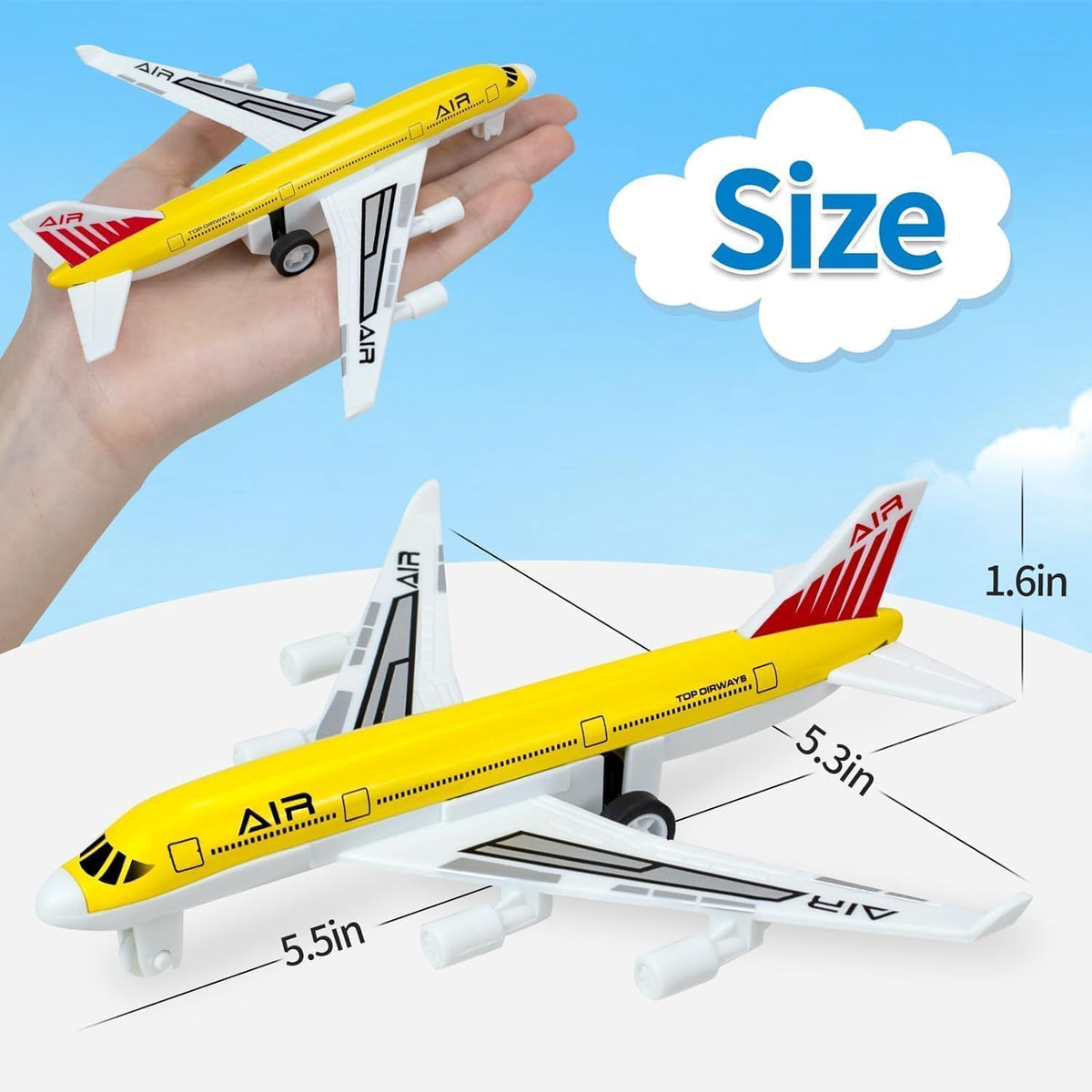 Tcvents Airplane Toys, Metal Plane Pull Back Airplane Toys for Boys 3 4 5-7
