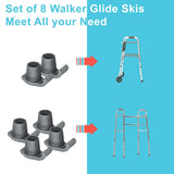 Dotday 8 Pack Walker Skis Glides, Universal Walker Accessories for Seniors Mobility Aid Accessory