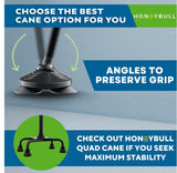 HONEYBULL Walking Cane for Men & Women - Foldable, Adjustable, Collapsible, Free Standing Cane, Pivot Tip, Heavy Duty | Walking Sticks, Folding Canes for Seniors & Adults (Black, Pivot Cane)