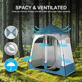 VINGLI 2 Room Shower Tent, 7.5 FT Instant Pop Up Shelter with Carrying Bag, Privacy Changing Room Tent,Perfect for Portable Toilet, Camping, Dressing, Outdoor Indoor, Easy Set Up