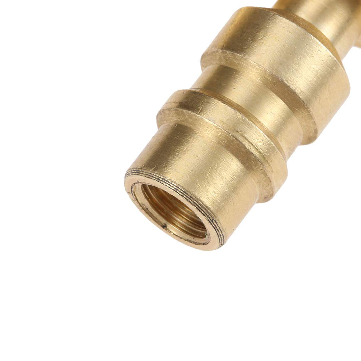 Aupoko R12 to R134A High/Low AC Port Retrofit Conversion Adapter Fitting Kit, R12 to R134A Retrofit Kit, Quick Coupler Valve A/C 90° Fitting, High and Low Side R-12 to R-134A Retrofit with 2 Caps