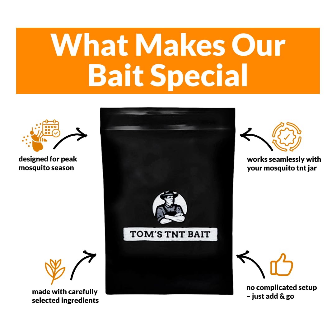Tougher Than Tom Mosquito TNT 2.0 Mosquito 12 Bait Bags, Outdoor Insect Control, Easy Setup, Family & Pet Friendly, Ideal for Backyards, Camping, Gardens, BBQs, Picnics & More