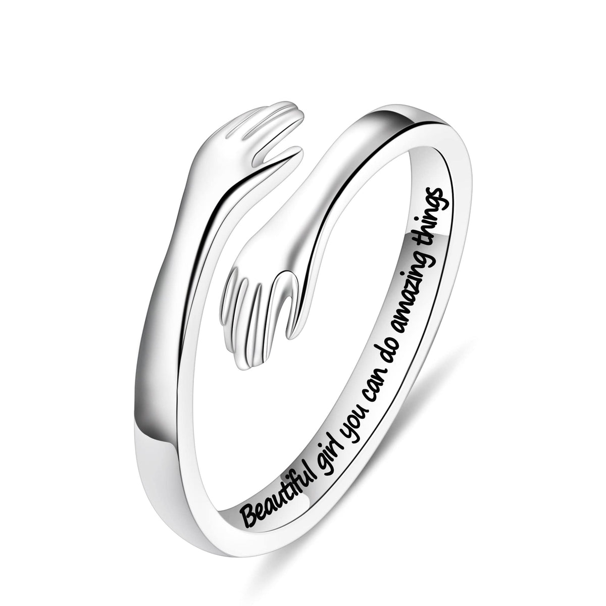 Yesteel 925 Sterling Silver Hug Ring, Gifts for Teen Teenage Girls