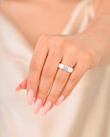 Rinfit Silicone Ring with Stone, Round Cut CZ - Pack: A, Wht/Sil, Size 7
