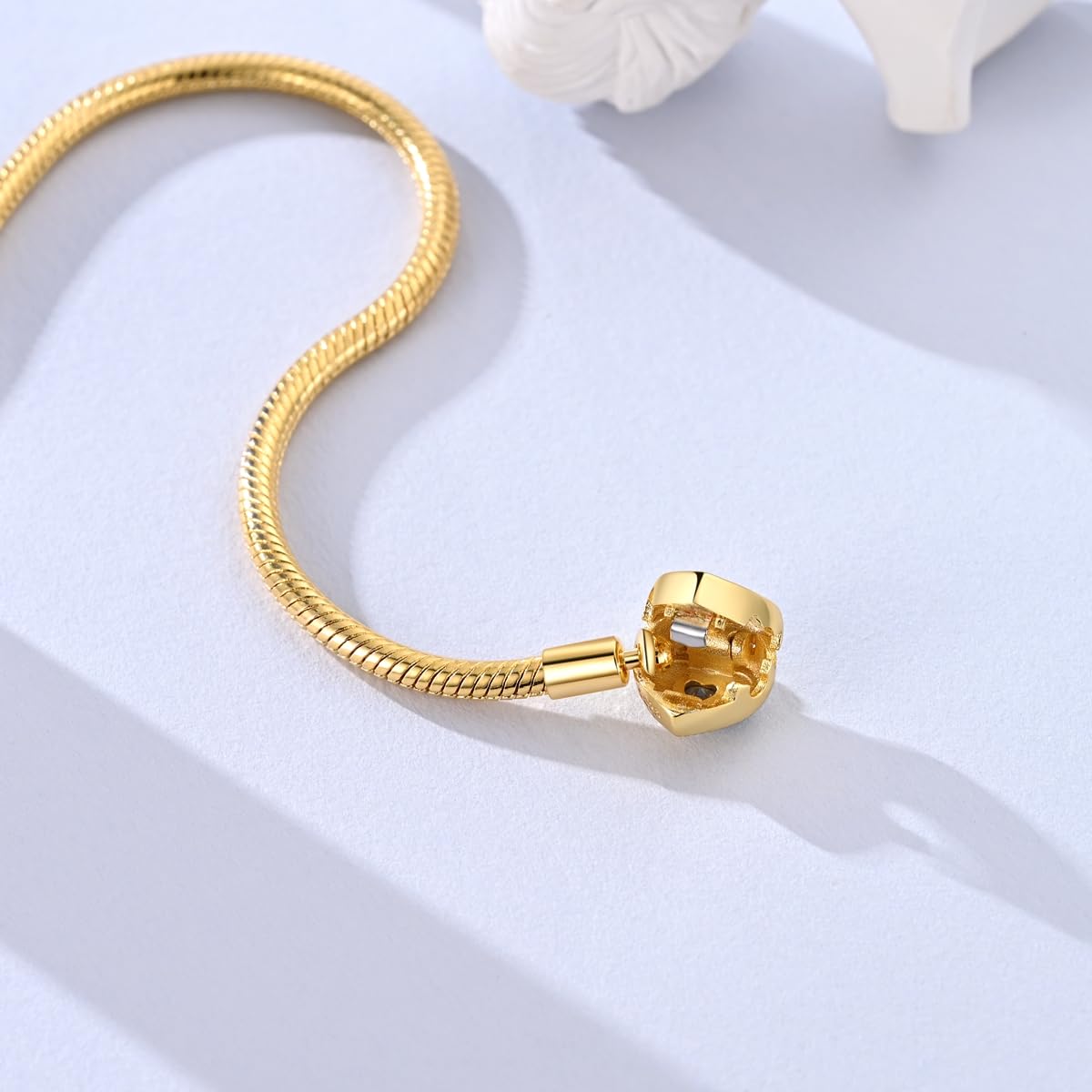 QIKAOLA Gold Bracelets for Pandora Charms Golden Snake Chain Bracelets for Women