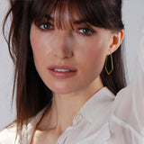 Geometric Chevron Threader Hoop Earrings for Women - 18K Gold Plated Hoops