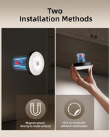 EZVALO Under Cabinet Lighting,1000mAh Rechargeable Puck Lights with Remote,3 Color Temps & 12 RGB Motion Sensor Closet Lights Indoor,Dimmable Under Cabinet Lights for Kitchen,Cabinets,Closet (3 Packs)