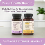 Brain Supplement for Natural Focus & Attention | for Kids | Active B Vitamin & Omega-3 Combo | Vitamin B Complex w/Omega 3 Fatty Acids EPA & DHA | Omega-3s in Small Pill | L-MTHF, B12, P5P, VIT D