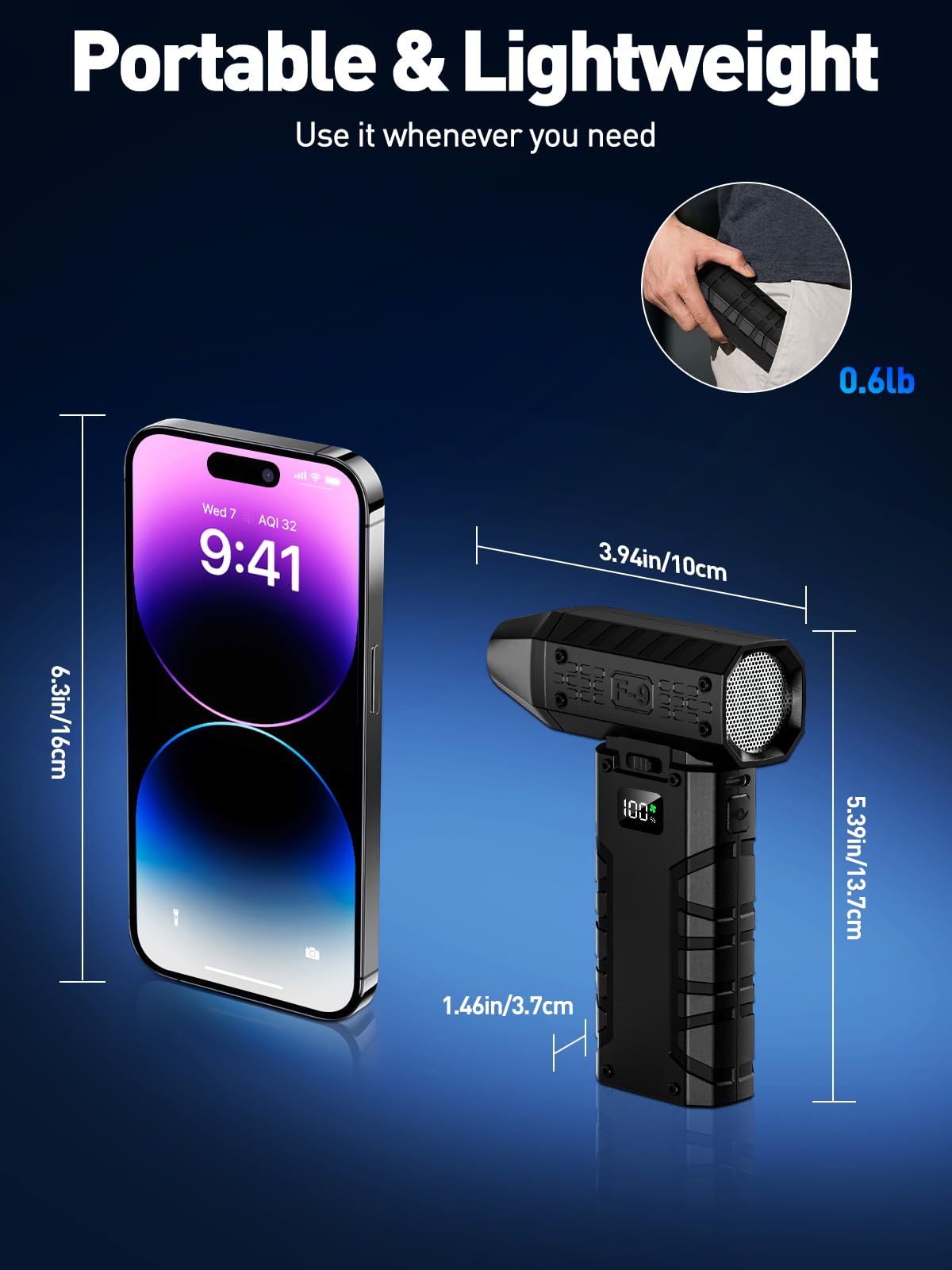 Compressed Air Duster 130000RPM Electric Duster with LED Light, 100 Gear Adjustable Rechargeable Cordless Air Blower Cleaning Tool for Keyboard,Electronic Devices,Car, Christmas Gifts for Men,Black