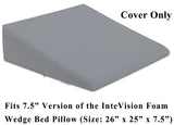 InteVision 400 Thread Count, 100% Egyptian Cotton Pillowcase. Designed to Fit The 7.5" Version of The InteVision Foam Wedge Bed Pillow (26" x 25" x 7.5") (Gray)
