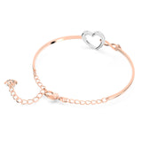 Swarovski Hyperbola Women's Bangle Bracelet with a Rose-Gold Tone Plated Bangle, Clear Crystals and Lobster Clasp