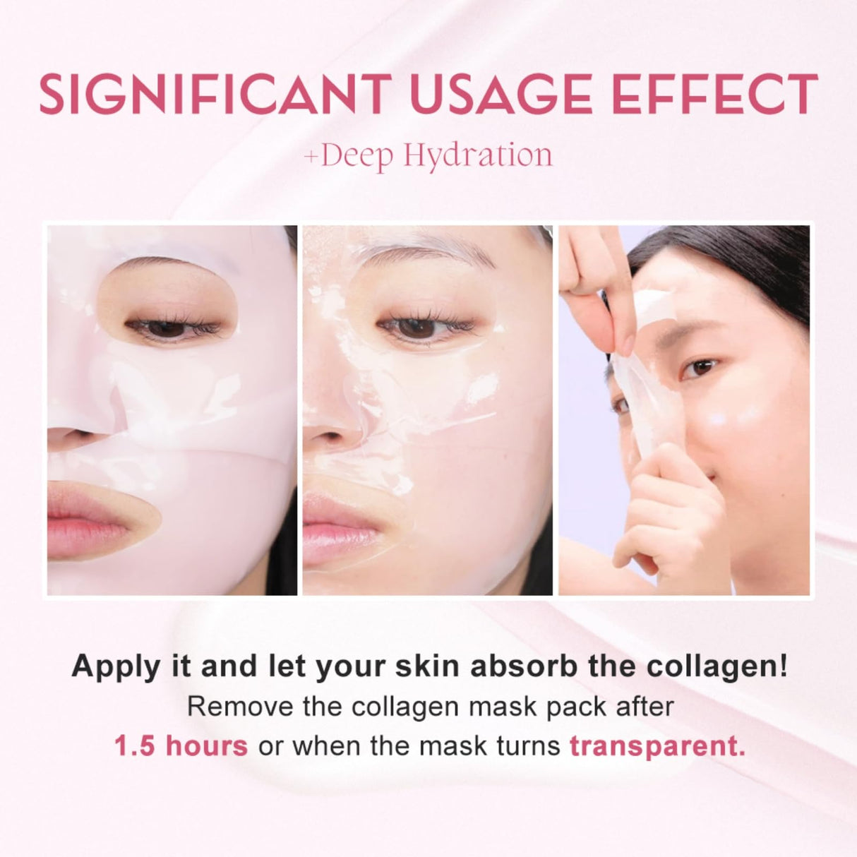 Deep Collagen PDRN Pink Gel Mask,Moisturizing Overnight Collagen Face Mask,Overnight Facial Sheet Mask For Glass Glow Skin - Deeply Nourishing,Lifting & Firming,Restoring Skin Elasticity-36gx4pcs