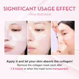 Deep Collagen PDRN Pink Gel Mask,Moisturizing Overnight Collagen Face Mask,Overnight Facial Sheet Mask For Glass Glow Skin - Deeply Nourishing,Lifting & Firming,Restoring Skin Elasticity-36gx4pcs
