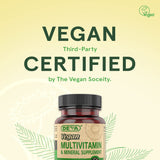 DEVA Tiny Tablets Vegan Multivitamin for Women & Men 2-Pack with Iron, Vitamin C, E, B Complex Vitamins, Zinc, 90 Tablets Each