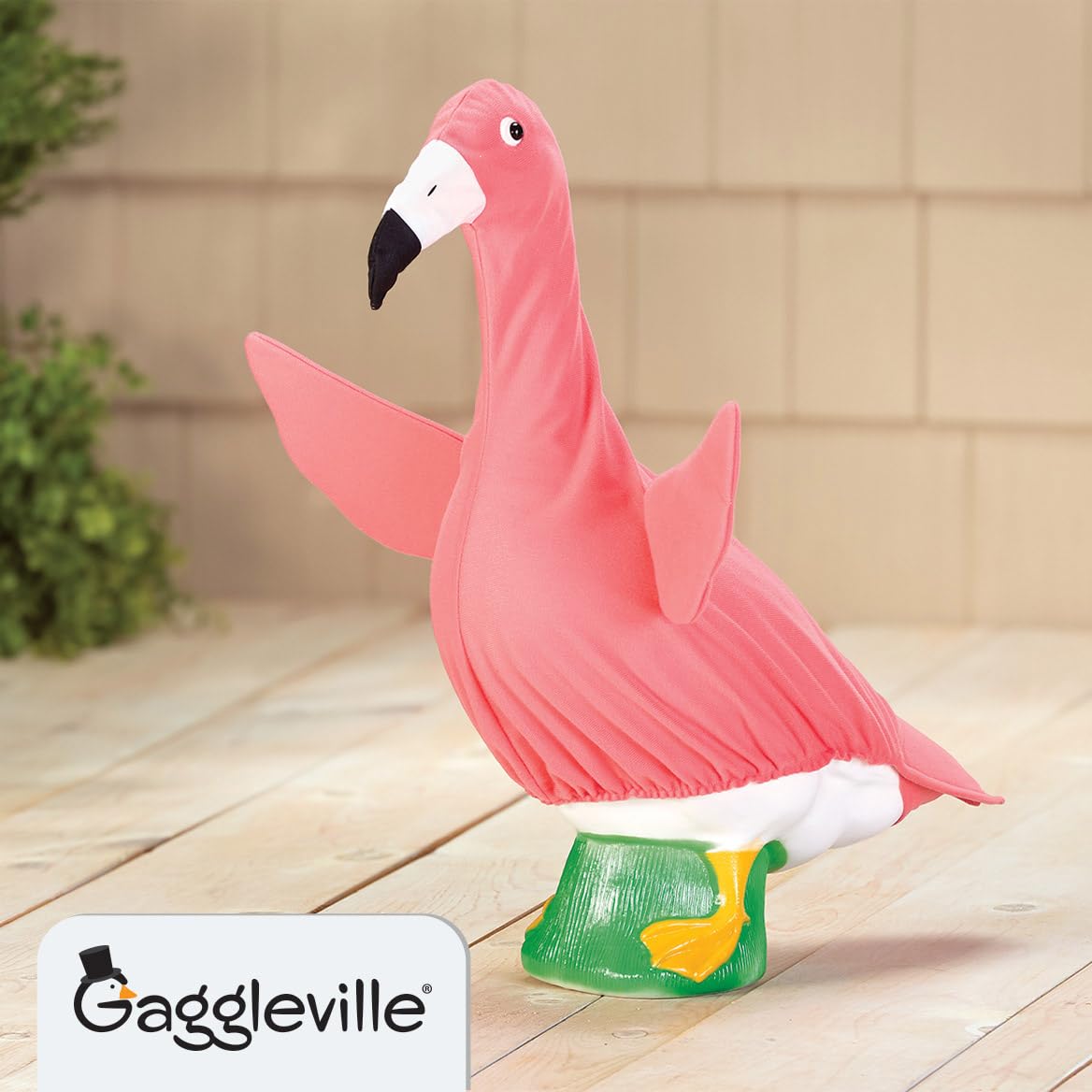Fox Valley Traders Gaggleville Flamingo Goose Outfit, Fits Large 23" H Statue
