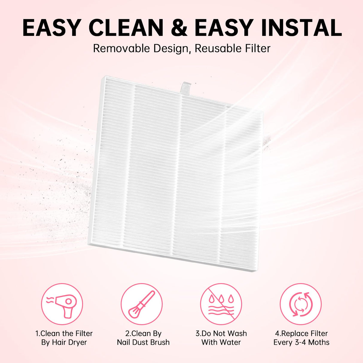 CHRISTINE SHELLY Nail Dust Collector, Powerful Vacuum Fan Vent Dust Collector Extractor Dust Suction Machine for Acrylic Nails Polishing, Nail Salon, Pink Diamond