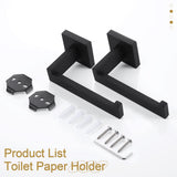 KOKOSIRI Black Toilet Paper Holders Bathroom Toilet Paper Roll Holder SUS304 Stainless Steel Contemporary Wall Mounted, 2 Pack, B2003BK-P2