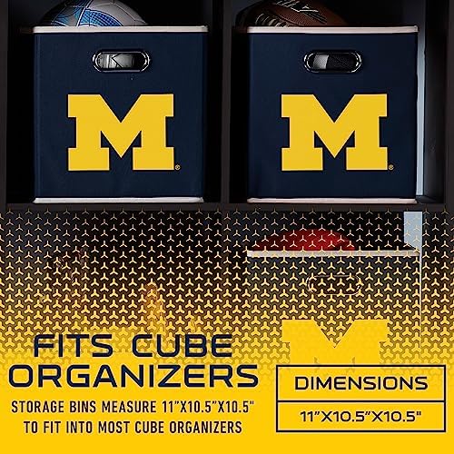 Franklin Sports NCAA College Team Fabric Storage Cubes Made to Fit Storage Bin Organizers