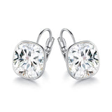 White Bella Drop Earrings Crystals 18K White Gold Plated Hypoallergenic Jewelry for Women