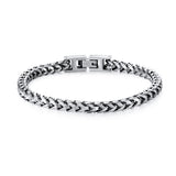 Qumfole Bracelets for Men-Stainless Steel Fold Over Clasp Franco Chain Mens Bracelet Jewelry Gifts for Husband