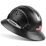 GREEN DEVIL Full Brim Hard Hat with Built-in Visor Vented Construction Safety Helmet OSHA Approved Cascos De Construccion ABS Work Hardhat Helmets for Men Women OSHA Approved