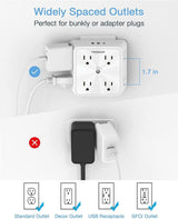 TESSAN 8 Outlet Surge Protector with 3 USB Wall Charger (1 USB C)