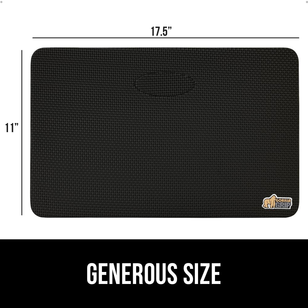 GORILLA GRIP® Extra Thick Patent Pending Supportive Foam Kneeling Pad, 2 PK, Large Cushion Knee Pads for Gardening, Baby Bath, Dirt and Water Resistant, Workout and Garden Supplies, 17.5x11, Black