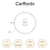 Carffordo 925 Sterling Silver Bracelets for Women, Twist Silver Bracelet