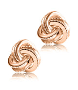 Gold Plated Sterling Silver Studs Love Knot Earrings For Women | Hypoallergenic & Nickle Free Jewelry for Sensitive Ears (8, white-gold-plated-silver)