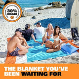 SUN NINJA Sand-Free Beach Blanket - 10ft X 9ft Lightweight Outdoor Blanket with Storage, Bottle Opener, Carabiner, Shoulder Strap, Corner Sand Pockets & 4 Stakes