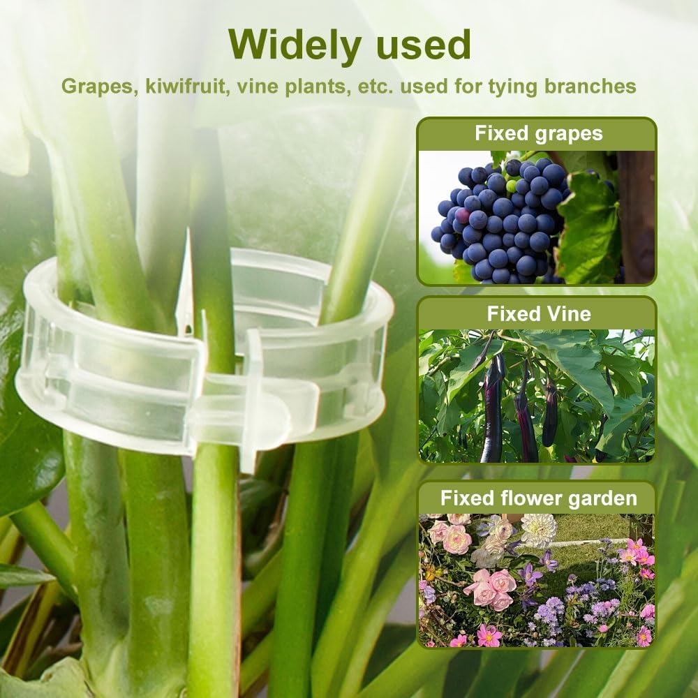 50 PCS Secured Plastic Plant Clip, Plant Support Clips, Garden Clips for Climbing Plants, Plastic Trellis Clips Plant Support Clips Tomato Grape Vine Vegetables Plant Fixing Clips (50, Green)