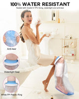 DNEOUXI Waterproof Cast Covers for Shower Leg Adult, Cast Cover for Leg with Non-Slip Bottom, Watertight Leg Cast Protector for Knee Shank Foot Ankle Surgery Dressing Wound, Reusable