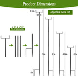 HFYZZ 4Pack 78.7 Inch Metal Garden Netting Support Stakes, Heavy Duty Rustproof Black Coated Steel Frame for Garden Fencing, Lawn Plant Support Pole for Blueberry Garden Bed Plant Crop Protection