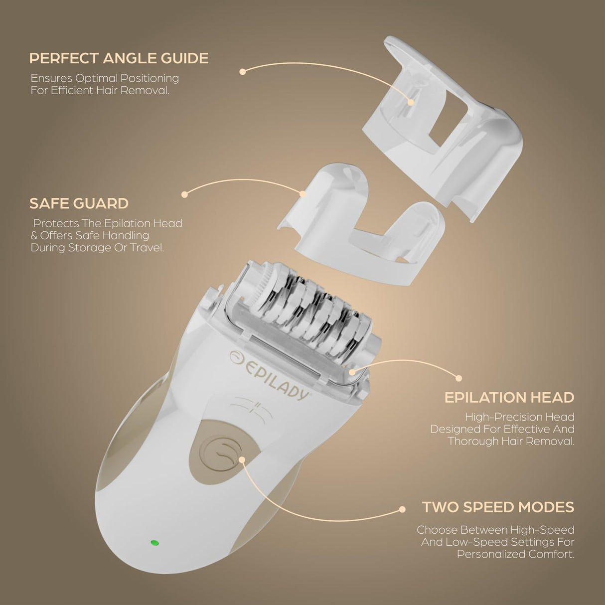 Epilady Legend 5 Rechargeable Epilator, 56 Tweezers, Dual Speed, Full-Body Epilator for Women, Auto Shut Off, Travel Case, Cleaning Brush